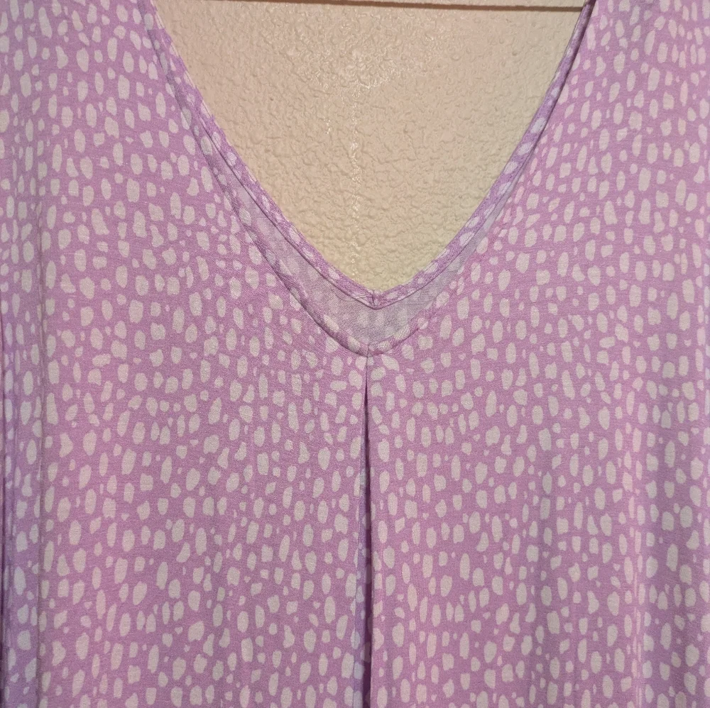 Joyspun Women's Size 3X 22-24 Purple Sleeveless Floor Length Dress Nightgown - Picture 3 of 5